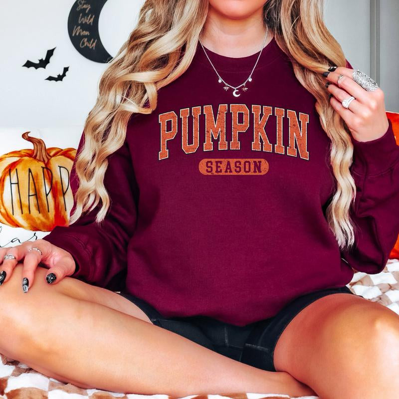 Retro Pumpkin Season Sweatshirt - Thanksgiving Gift Fall Gifts - Autumn Sweatshirt - Cute Fall Sweatshirt - Halloween Sweatshirts for Women