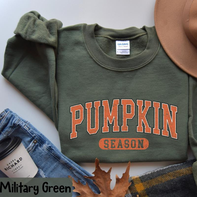 Retro Pumpkin Season Sweatshirt - Thanksgiving Gift Fall Gifts - Autumn Sweatshirt - Cute Fall Sweatshirt - Halloween Sweatshirts for Women